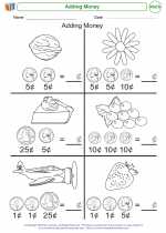 Mathematics - Kindergarten - Worksheet: Adding Money