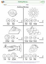 Mathematics - Kindergarten - Worksheet: Adding Money