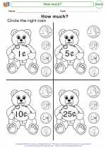 Mathematics - Kindergarten - Worksheet: How much?