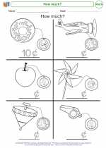 Mathematics - Kindergarten - Worksheet: How much?