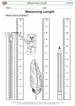 Mathematics - Kindergarten - Worksheet: Measuring Length