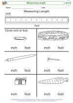Mathematics - Kindergarten - Worksheet: Measuring Length