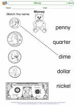 Mathematics - Kindergarten - Worksheet: Money