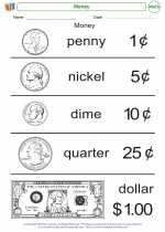Mathematics - Kindergarten - Worksheet: Money