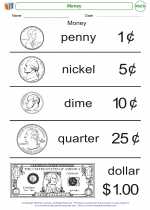 money skills kindergarten math worksheets and answer keys