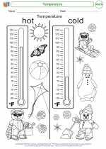 Mathematics - Kindergarten - Worksheet: Temperature