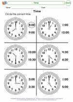 Mathematics - Kindergarten - Worksheet: Time