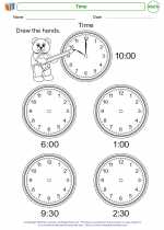 Mathematics - Kindergarten - Worksheet: Time