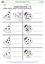 Mathematics - Kindergarten - Worksheet: Count and write 1-10
