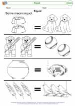 Mathematics - Kindergarten - Worksheet: Equal