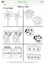 Mathematics - Kindergarten - Worksheet: More or Less