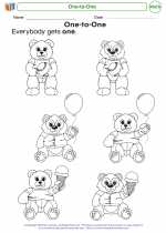 Mathematics - Kindergarten - Worksheet: One-to-One