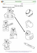 Mathematics - Kindergarten - Worksheet: One-to-One