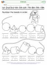 Mathematics - Kindergarten - Worksheet: Ordinals