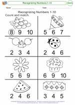 Mathematics - Kindergarten - Worksheet: Recognizing Numbers 1-10