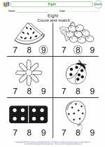 Mathematics - Kindergarten - Worksheet: Eight