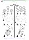 Mathematics - Kindergarten - Worksheet: Four