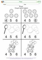 Mathematics - Kindergarten - Worksheet: Four