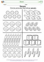 Mathematics - Kindergarten - Worksheet: Seven