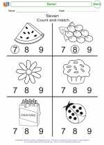 Mathematics - Kindergarten - Worksheet: Seven