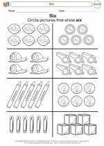 Mathematics - Kindergarten - Worksheet: Six