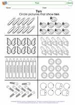 Mathematics - Kindergarten - Worksheet: Ten