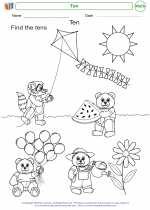 Mathematics - Kindergarten - Worksheet: Ten