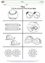 Mathematics - Kindergarten - Worksheet: Two