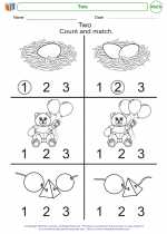 Mathematics - Kindergarten - Worksheet: Two