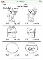 Mathematics - Kindergarten - Worksheet: Full & Empty