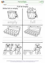 Mathematics - Kindergarten - Worksheet: Full & Empty