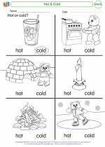 Mathematics - Kindergarten - Worksheet: Hot & Cold