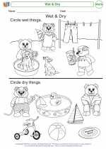 Mathematics - Kindergarten - Worksheet: Wet & Dry