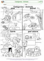 Mathematics - Kindergarten - Worksheet: Categories - Animals
