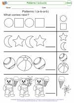 Mathematics - Kindergarten - Worksheet: Patterns I (a-b-a-b)