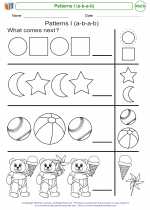 Mathematics - Kindergarten - Worksheet: Patterns I (a-b-a-b)