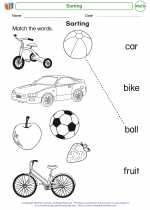 Mathematics - Kindergarten - Worksheet: Sorting