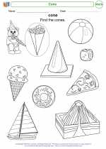 Mathematics - Kindergarten - Worksheet: Cone