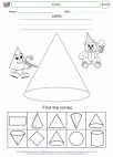 Mathematics - Kindergarten - Worksheet: Cone