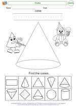 Mathematics - Kindergarten - Worksheet: Cone