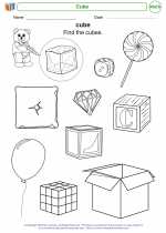 Mathematics - Kindergarten - Worksheet: Cube