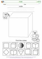 Mathematics - Kindergarten - Worksheet: Cube