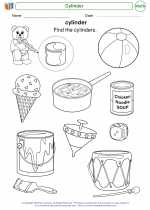 Mathematics - Kindergarten - Worksheet: Cylinder