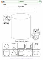 Mathematics - Kindergarten - Worksheet: Cylinder