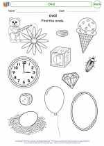 Mathematics - Kindergarten - Worksheet: Oval