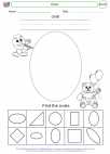 Mathematics - Kindergarten - Worksheet: Oval