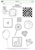 Mathematics - Kindergarten - Worksheet: Square