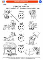 Science - Kindergarten - Worksheet: Feelings and Emotions