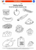 Science - Kindergarten - Worksheet: Healthy Eating