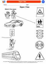 Science - Kindergarten - Worksheet: Signs I See